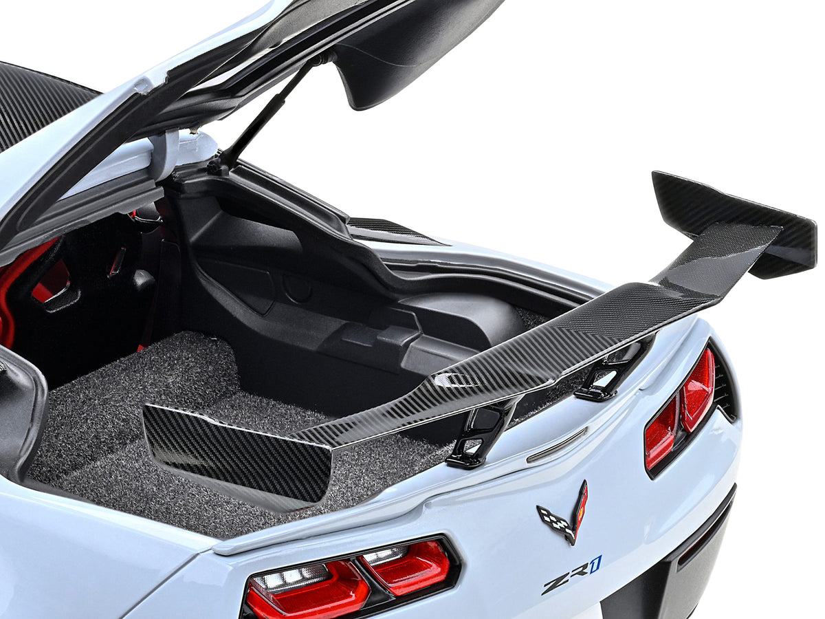 2019 Chevrolet Corvette C7 ZR1 Ceramic Matrix Gray Metallic with Carbon Top 1/18 Model Car