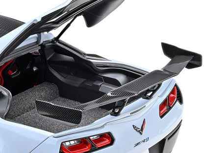 2019 Chevrolet Corvette C7 ZR1 Ceramic Matrix Gray Metallic with Carbon Top 1/18 Model Car