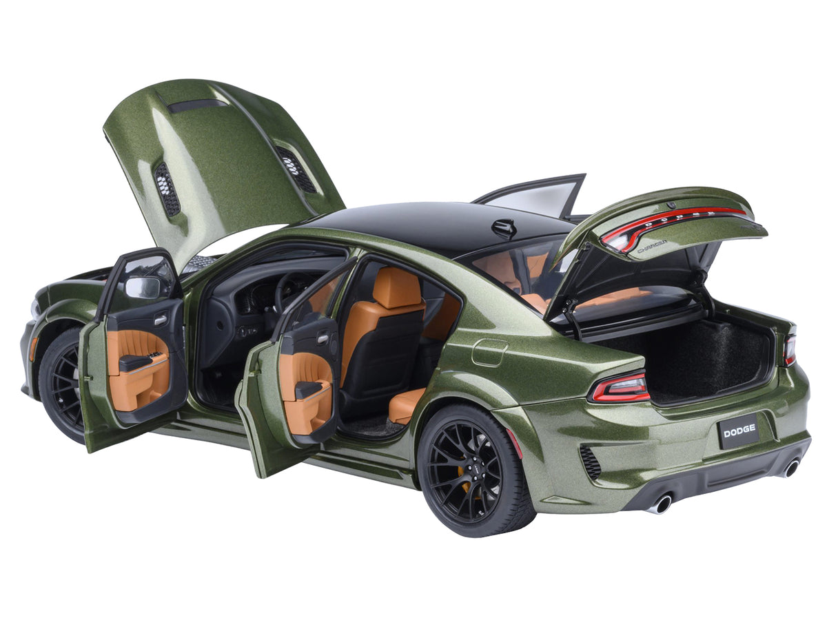 Dodge Charger SRT Hellcat Redeye F8 Green Metallic with Matt Black Top 1/18 Model Car