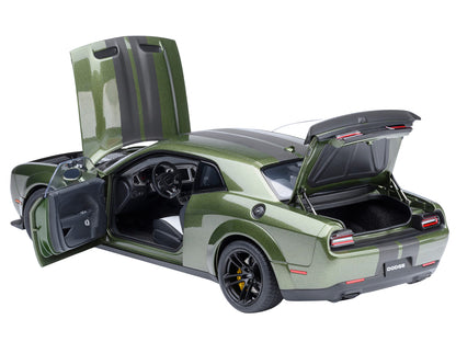 2022 Dodge Challenger SRT Jailbreak F8 Green with Carbon Stripes 1/18 Model Car