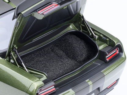 2022 Dodge Challenger SRT Jailbreak F8 Green with Carbon Stripes 1/18 Model Car