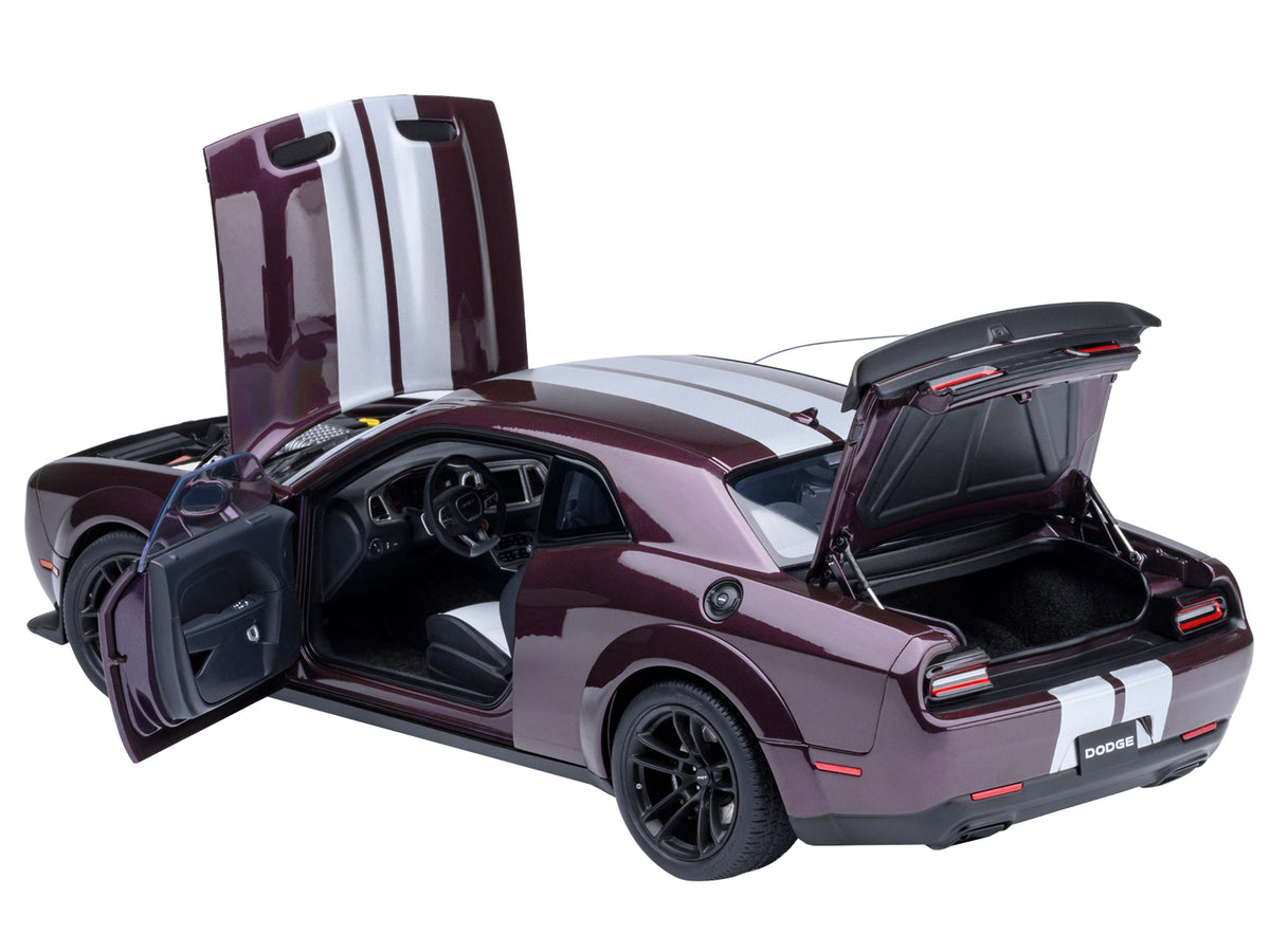 2022 Dodge Challenger SRT Jailbreak Hellraisin Purple with White Stripes 1/18 Model Car
