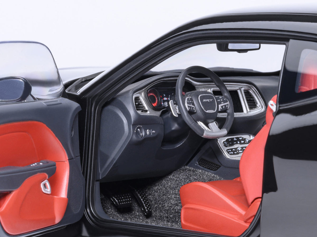 2023 Dodge Challenger SRT Super Stock Pitch Black with Red Interior 1/18 Model Car