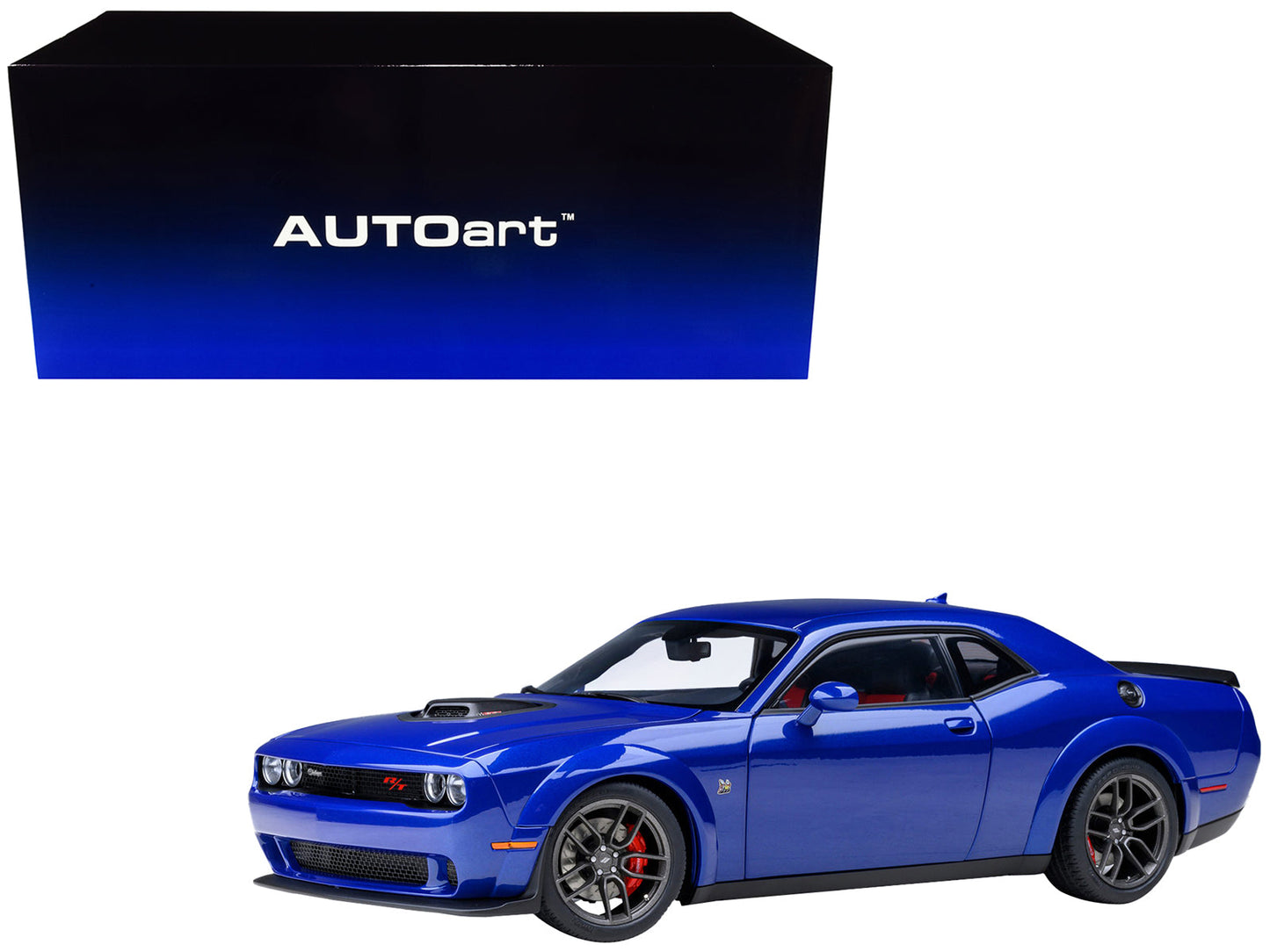 2022 Dodge Challenger R/T Scat Pack Widebody Indigo Blue 1/18 Model Car