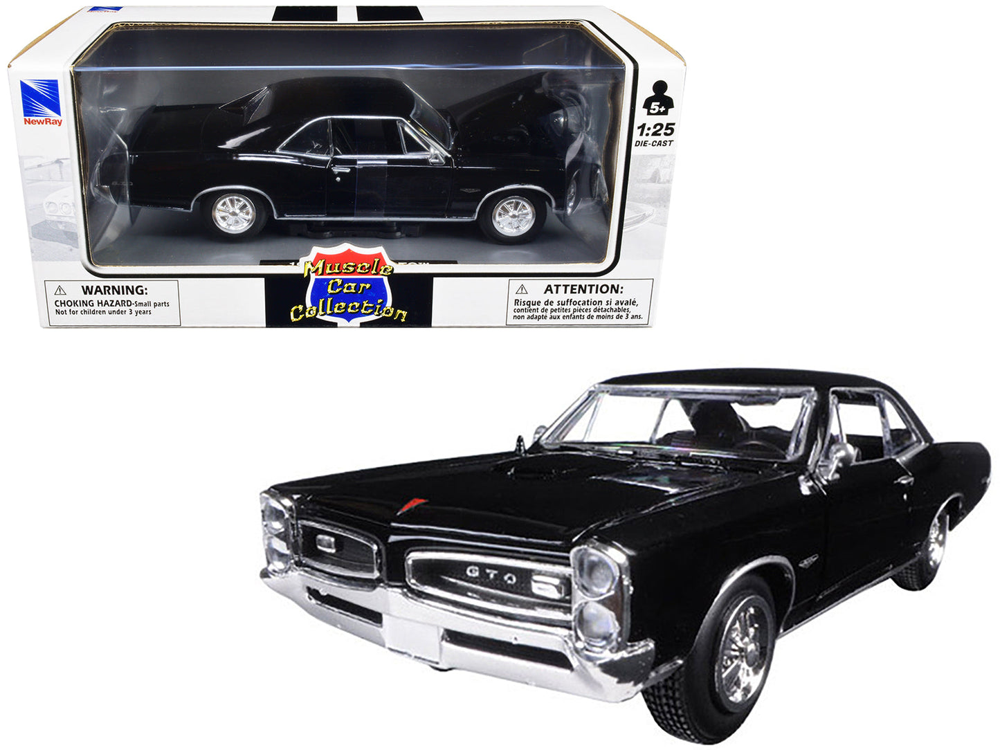1966 Pontiac GTO Black "Muscle Car Collection" 1/25 Diecast Model Car