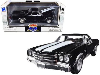 1970 Chevrolet El Camino SS Black with White Stripes "Muscle Car Collection" 1/25 Diecast Model Car