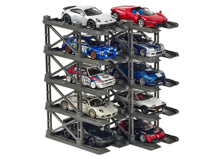 Modular Diecast 3D Parking Rack Display Stand Set of 10 Racks for 1/64 Scale Model Cars