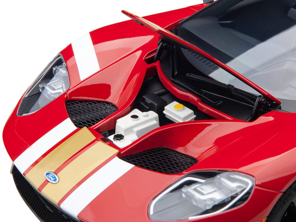 Ford GT Heritage Edition #16 "Alan Mann" Red Metallic with Gold Stripes 1/18 Model Car