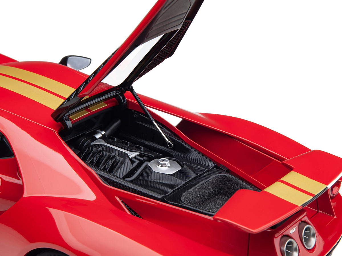Ford GT Heritage Edition #16 "Alan Mann" Red Metallic with Gold Stripes 1/18 Model Car