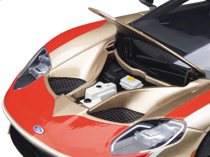 Ford GT Heritage Edition #5 "Holman Moody" Gold Metallic with Red and White Graphics 1/18 Model Car