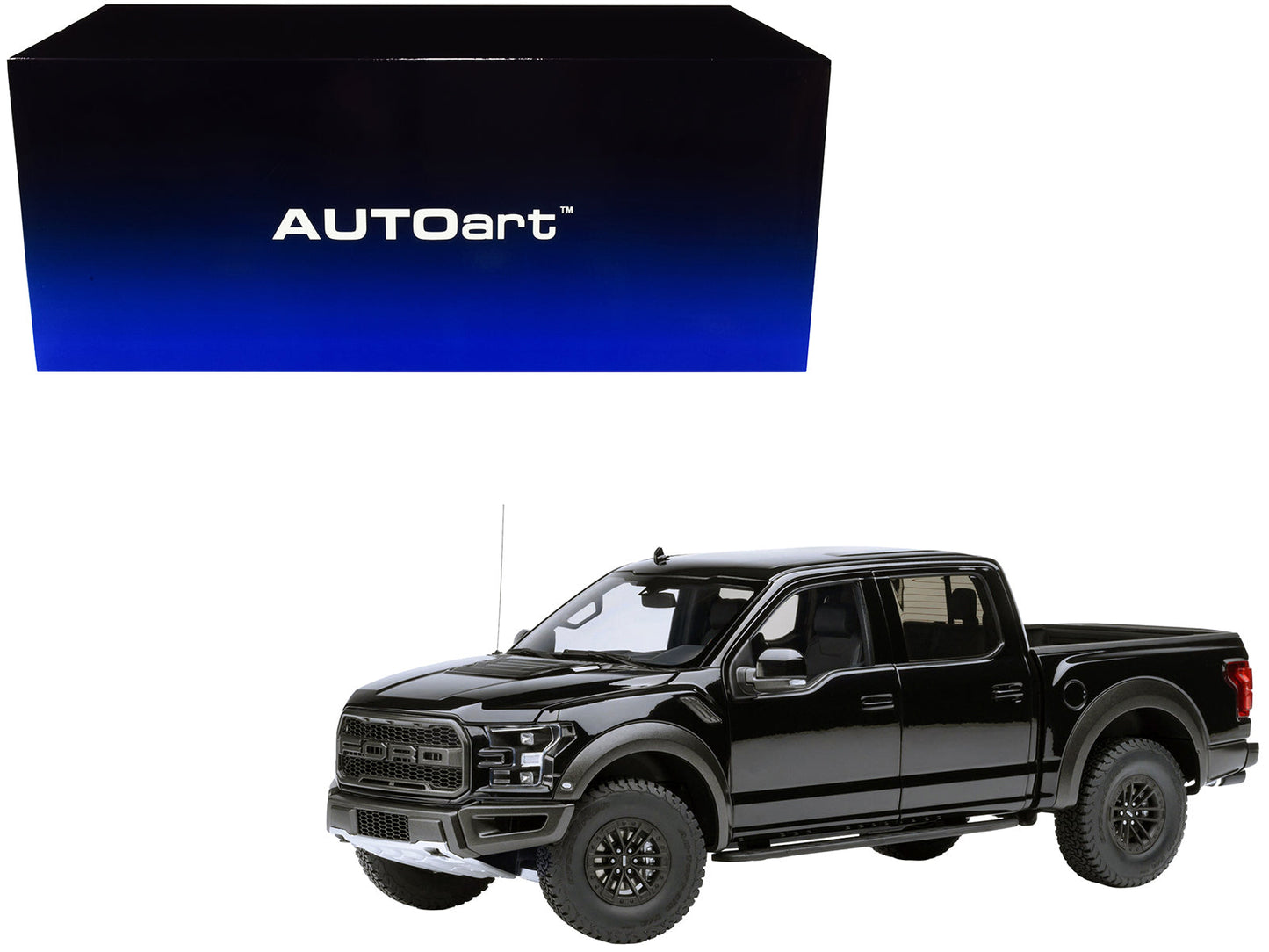 2019 Ford F-150 Raptor Pickup Truck Agate Black 1/18 Model Car