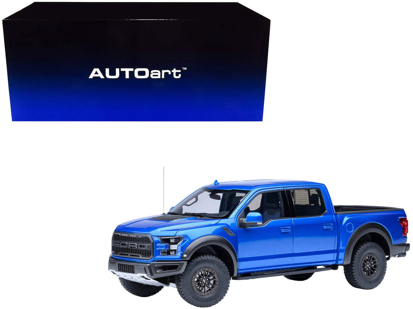 2019 Ford F-150 Raptor Pickup Truck Velocity Blue 1/18 Model Car
