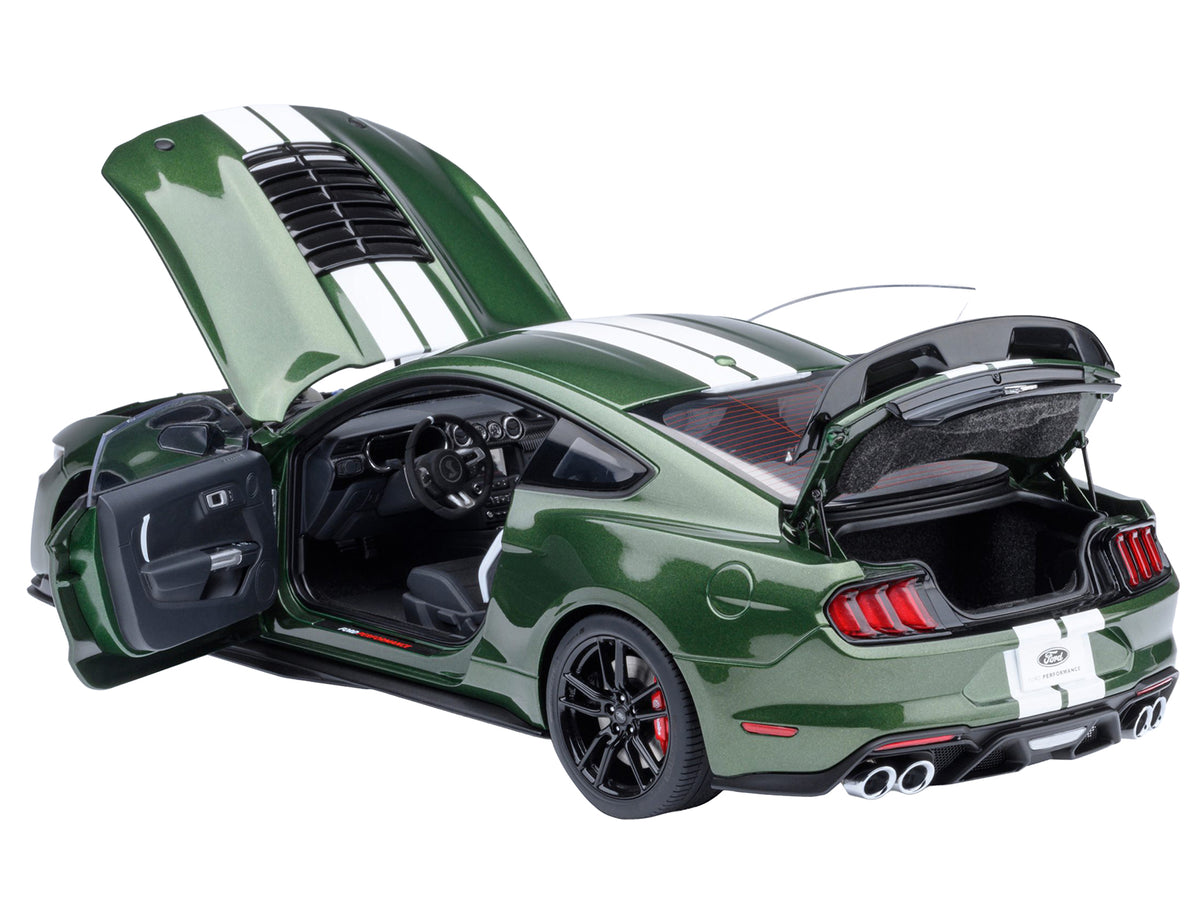 Ford Mustang Shelby GT500 Eruption Green Metallic with White Stripes 1/18 Model Car