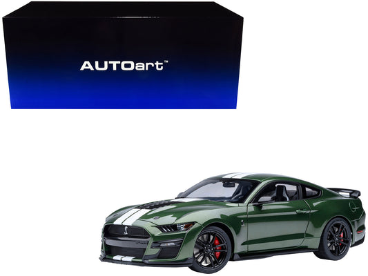 Ford Mustang Shelby GT500 Eruption Green Metallic with White Stripes 1/18 Model Car