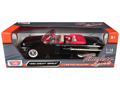 1960 Chevrolet Impala Convertible Black 1/18 Diecast Car Model