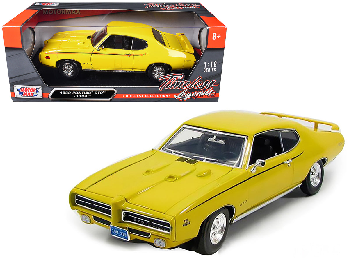 1969 Pontiac GTO Judge Yellow 1/18 Diecast Model Car