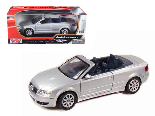 2004 Audi A4 Cabriolet Silver 1/18 Diecast Model Car