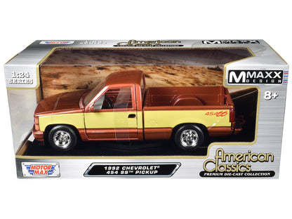 1992 Chevrolet 454 SS Pickup Truck Copper Metallic with Beige Sides "American Classics" Series 1/24 Diecast Model Car