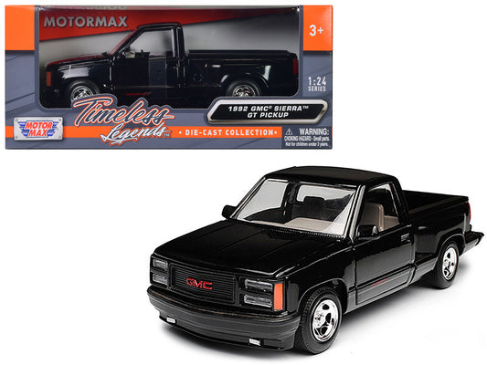 1992 GMC Sierra GT Black Pickup Truck 1/24 Diecast Model