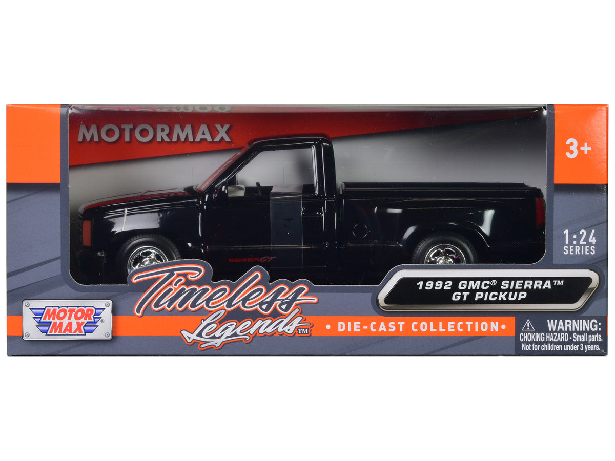 1992 GMC Sierra GT Black Pickup Truck 1/24 Diecast Model