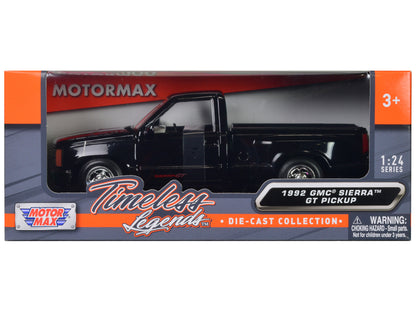 1992 GMC Sierra GT Black Pickup Truck 1/24 Diecast Model