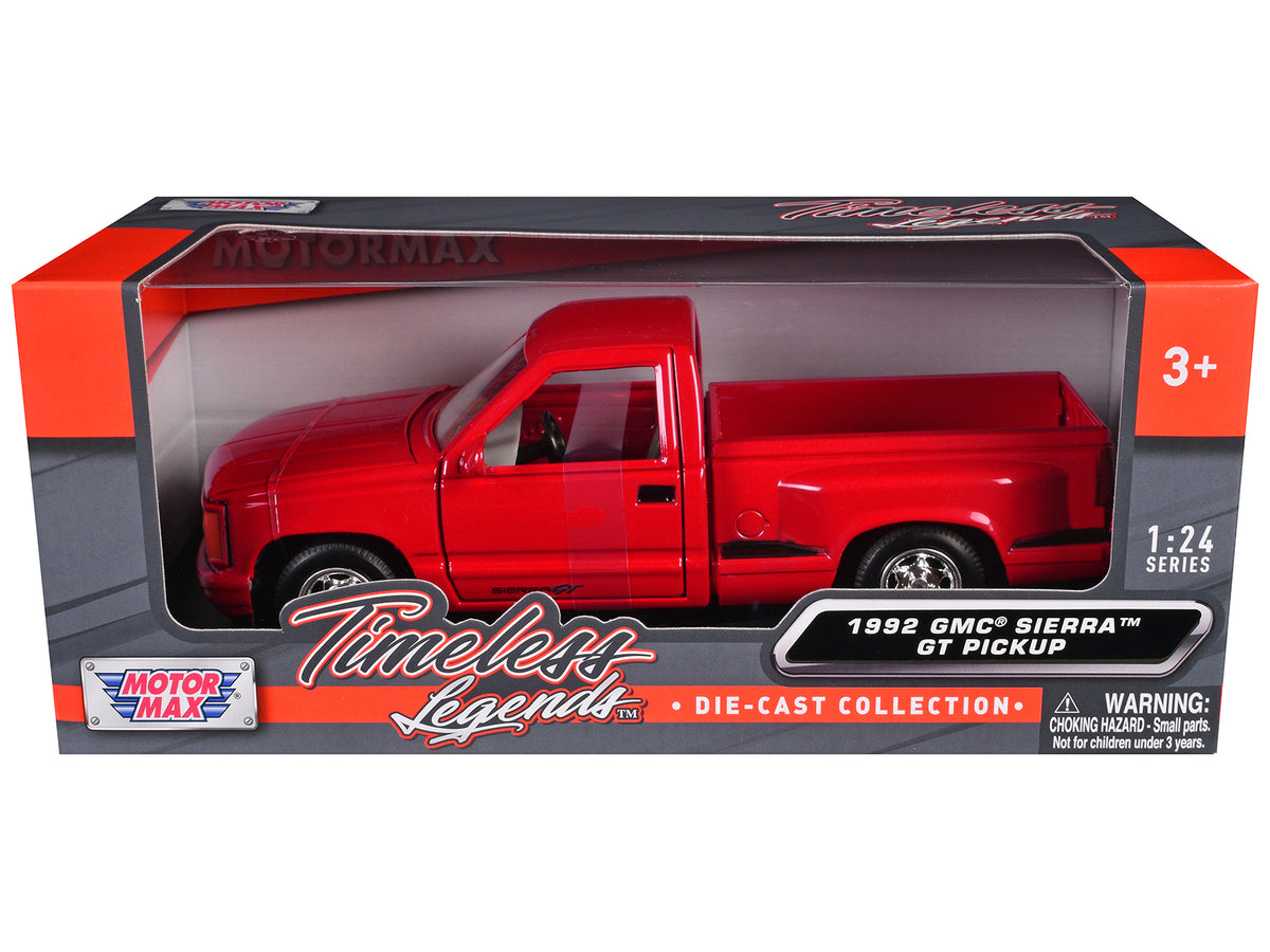 1992 GMC Sierra GT Red Pickup Truck 1/24 Diecast Model