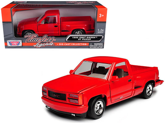 1992 GMC Sierra GT Red Pickup Truck 1/24 Diecast Model