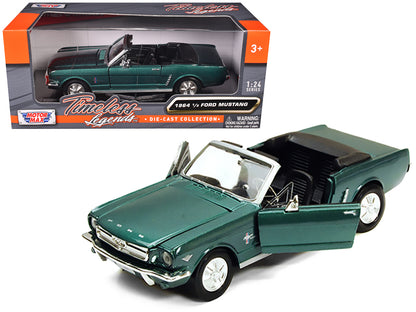 1964 1/2 Ford Mustang Convertible Green Metallic 1/24 Diecast Model Car