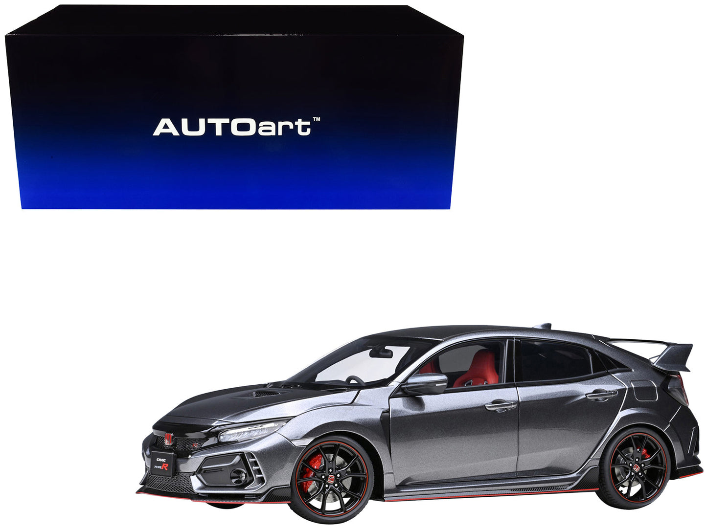2021 Honda Civic Type R (FK8) RHD (Right Hand Drive) Polished Metal Gray Metallic 1/18 Model Car