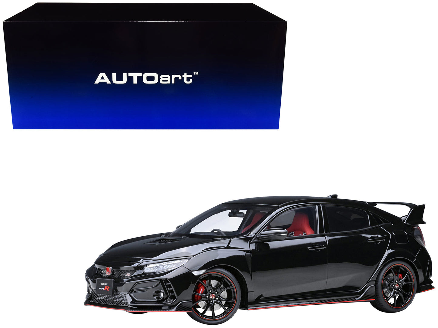 2021 Honda Civic Type R (FK8) RHD (Right Hand Drive) Crystal Black Pearl 1/18 Model Car