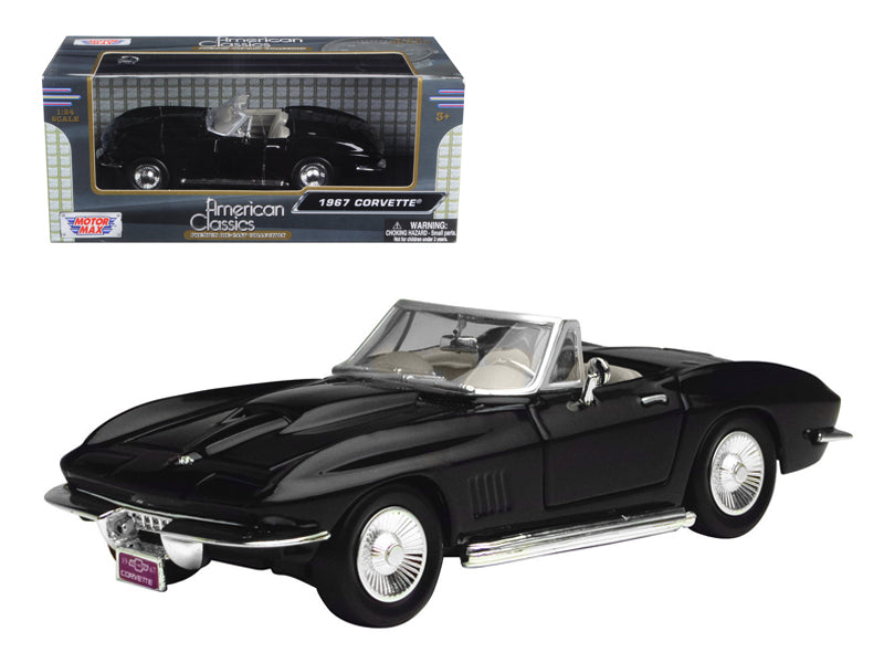 1967 Chevrolet Corvette Convertible Black 1/24 Diecast Model Car
