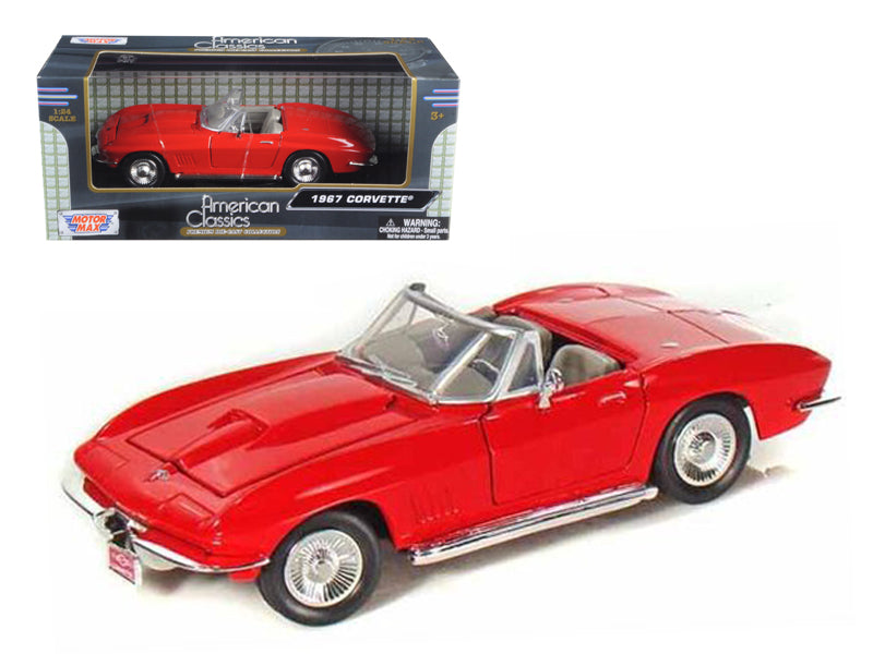 1967 Chevrolet Corvette Convertible Red 1/24 Diecast Model Car