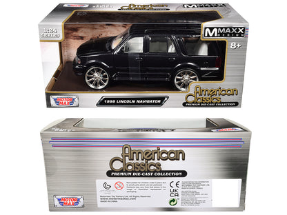 1998 Lincoln Navigator Black Metallic with White Interior "Maxx Design" "American Classics" Series 1/24 Diecast Model Car