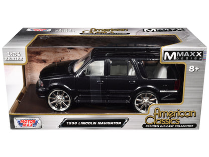 1998 Lincoln Navigator Black Metallic with White Interior "Maxx Design" "American Classics" Series 1/24 Diecast Model Car