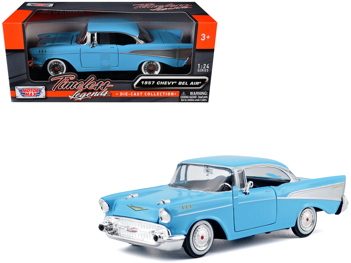 1957 Chevrolet Bel Air Light Blue "Timeless Legends" Series 1/24 Diecast Model Car