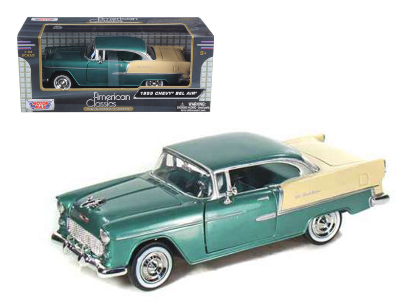 1955 Chevrolet Bel Air Green 1/24 Diecast Model Car