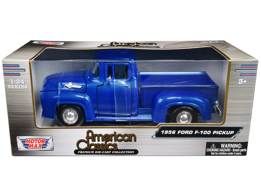 1956 Ford F-100 Pickup Truck Blue Metallic "American Classics" Series 1/24 Diecast Model Car