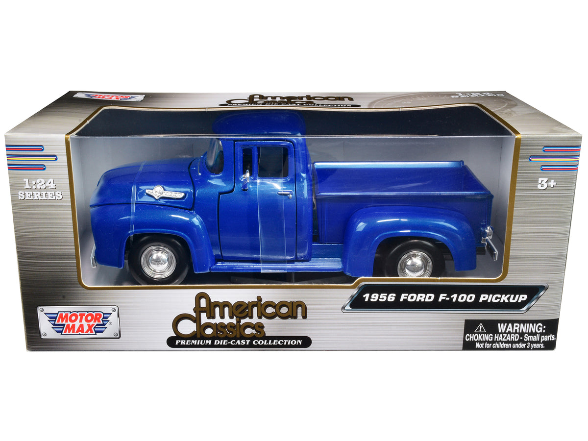 1956 Ford F-100 Pickup Truck Blue Metallic "American Classics" Series 1/24 Diecast Model Car