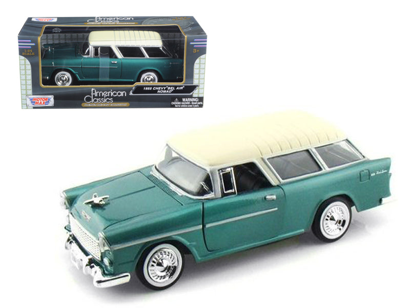 1955 Chevrolet Nomad Green 1/24 Diecast Model Car