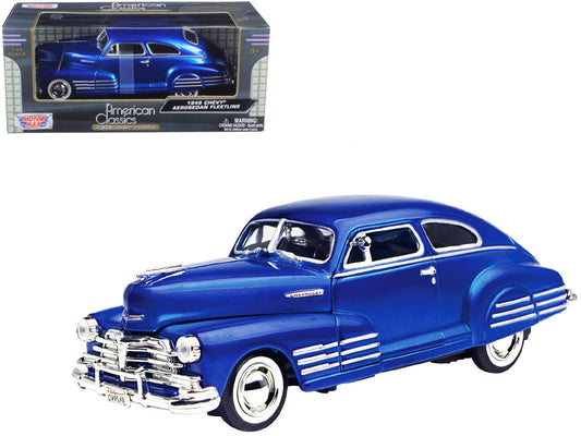 1948 Chevrolet Aerosedan Fleetline Blue 1/24 Diecast Model Car