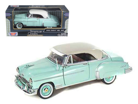 1950 Chevrolet Bel Air Green with Cream Top 1/24 Diecast Model Car