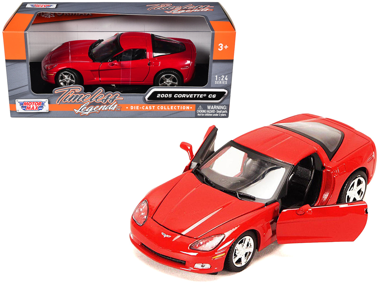 2005 Chevrolet Corvette C6 Coupe Red 1/24 Diecast Model Car