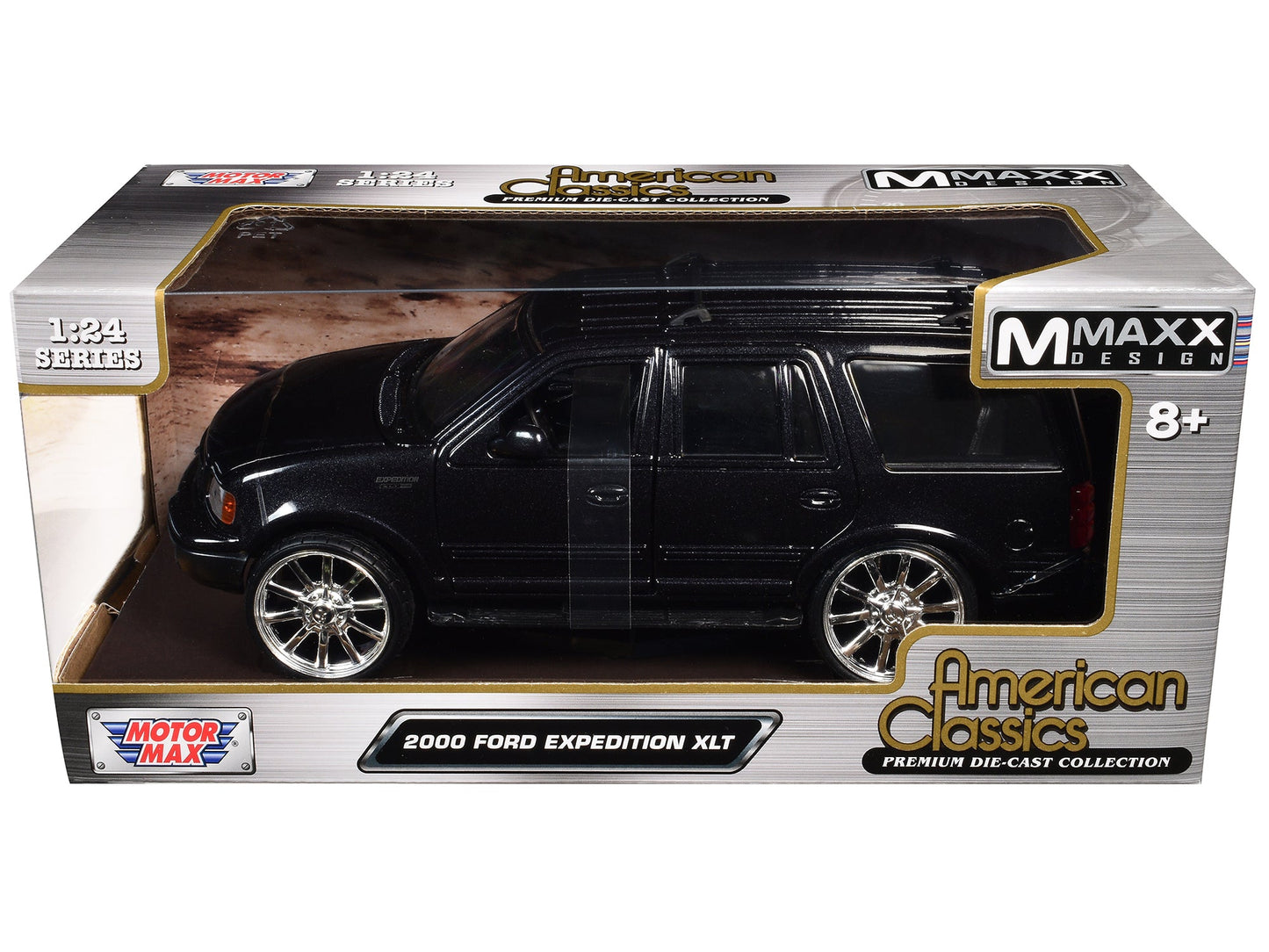 2000 Ford Expedition XLT Black Metallic "Maxx Design" "American Classics" Series 1/24 Diecast Model Car