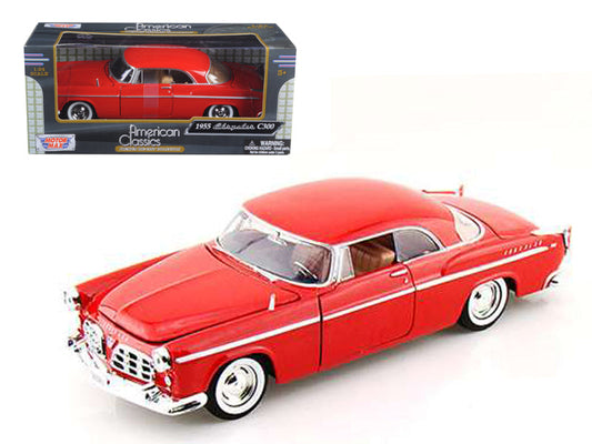1955 Chrysler C300 Red 1/24 Diecast Model Car