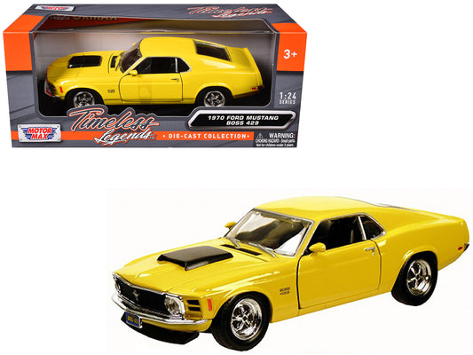 1970 Ford Mustang Boss 429 Yellow 1/24 Diecast Model Car