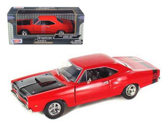 1969 Dodge Coronet Super Bee Red 1/24 Diecast Model Car