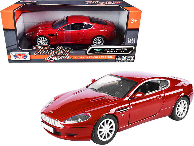 Aston Martin DB9 Coupe Red "Timeless Legends" 1/24 Diecast Model Car