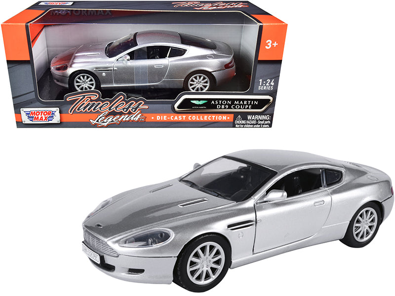 Aston Martin DB9 Coupe Silver Metallic "Timeless Legends" 1/24 Diecast Model Car