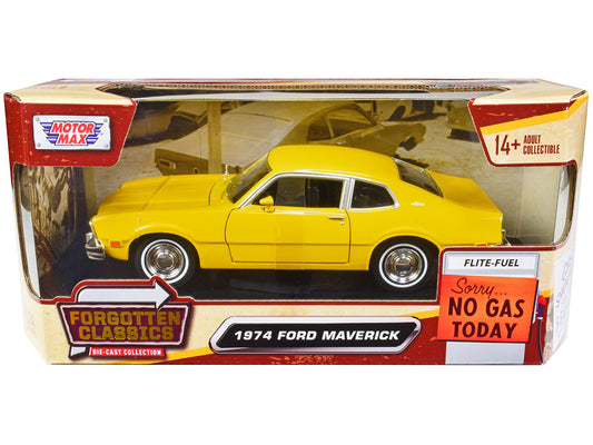 1974 Ford Maverick Yellow "Forgotten Classics" Series 1/24 Diecast Model Car