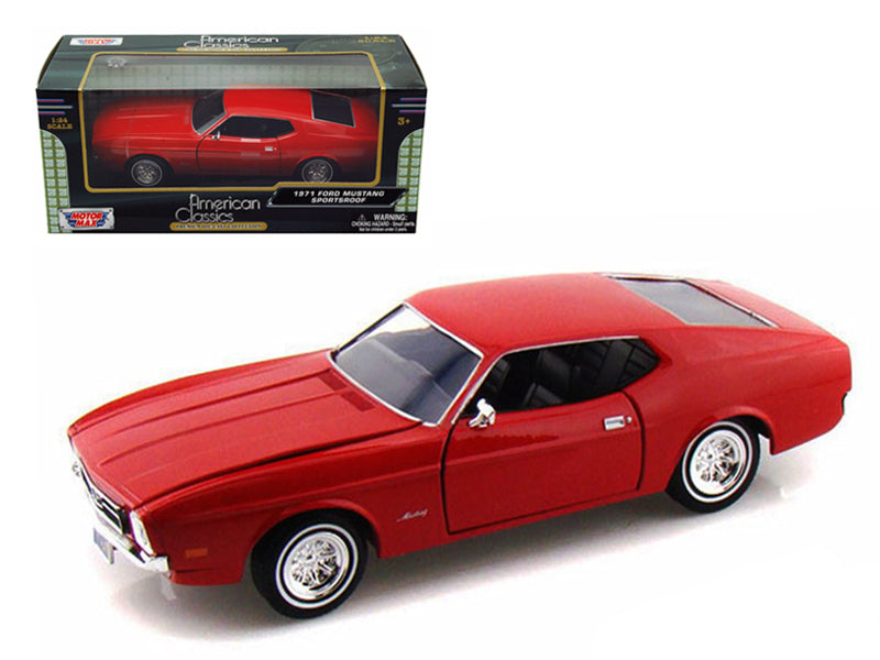1971 Ford Mustang Sportsroof Red 1/24 Diecast Model Car